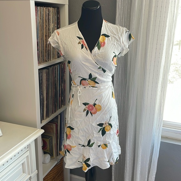 Rails Grapefruit Print Wrap Dress, L - Picture 1 of 4